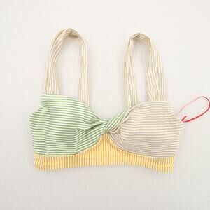 Antonio Melani Bikini Top Striped Twist Front Bralette Bandeau Retro Style XS